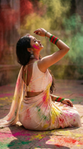 best holi ai image prompts for girls – cinematic saree color splash (2026 edition)